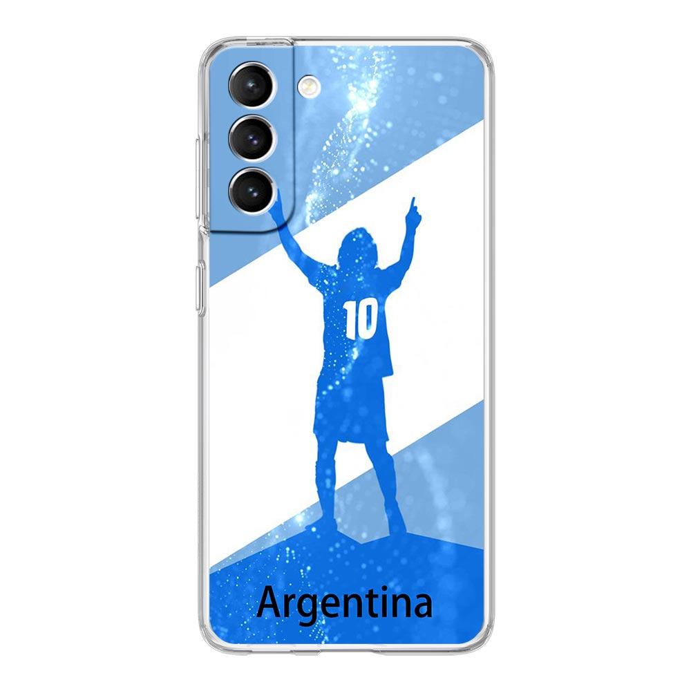 Чехол для телефона с флагом Аргентины Футбол 10 для Samsung Galaxy S22 S21 S20 FE Ultra 5G S10 S10E S9 S8 Plus Note 10 20 Мягкий прозрачный чехол