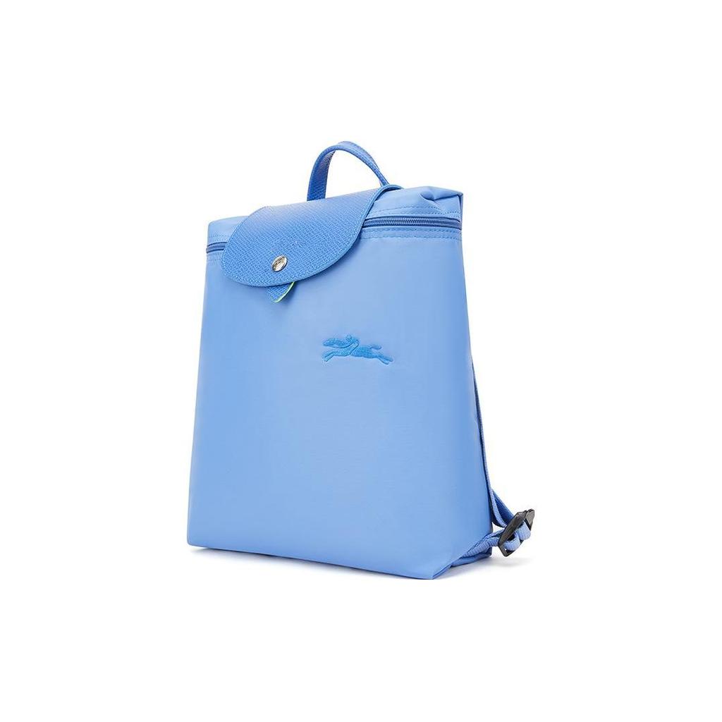 Longchamp Button Zipper Closure Nylon Backpack Women Backpack Blue 1699919P82
