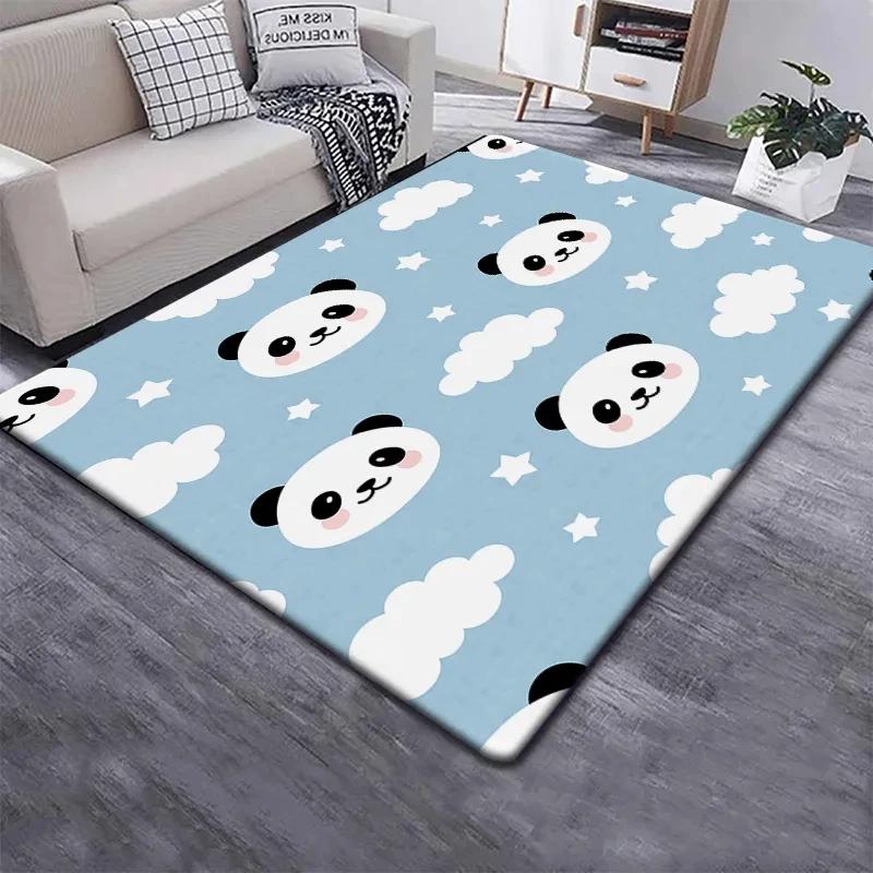 Cute Panda Carpet for Bedroom Bathroom Living Room Decor Baby's Crawling Mat Soft Cartoon Animal Area Rug Non-slip Play Mats