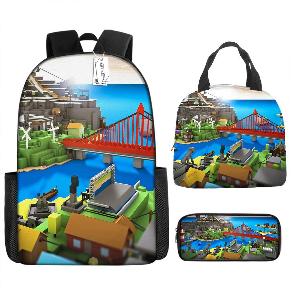 Новый виртуальный мир ROBLOX школьная сумка для начальной и средней школы детский рюкзак рюкзак мультяшный сумка для ланча