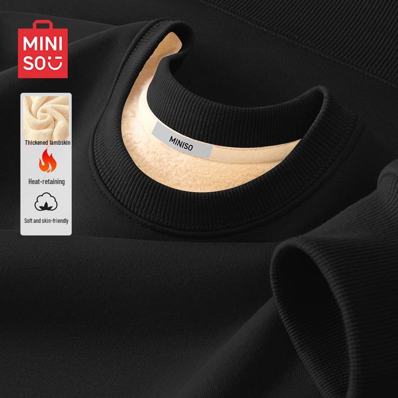 MINISO Мужской свитшот с круглым вырезом на подкладке из овечьей шерсти