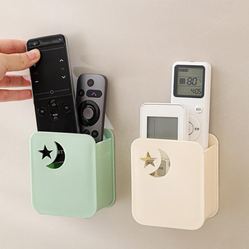 1Pcs Remote Control Storage Box, No Punching Remote Control Bracket, Wall Mounted Bracket, Charging Bedside Container Holder