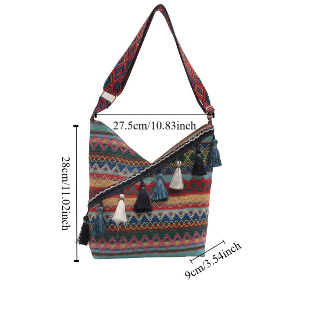 Кисточка Этнический Стиль Сумки через плечо Большая Вместимость Бахрома Сумка на плечо Богемная Сумка-тоут Путешествия