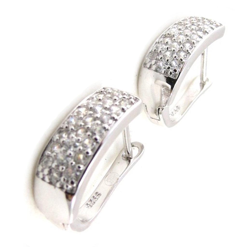 Les Trésors De Lily [J0184] — Белые серебряные серьги-кольца «Богиня»