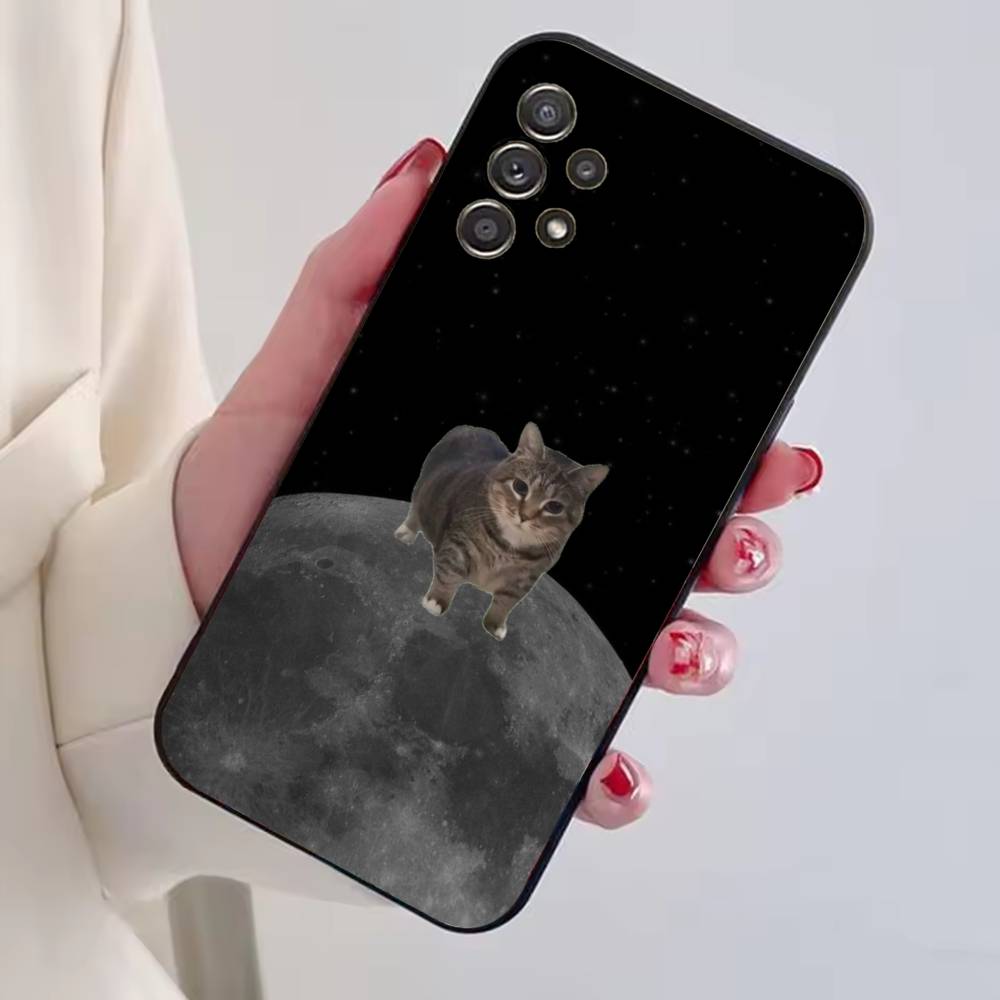 F-Funny Animal Cat  Phone Case Black Silicone Soft For Samsung S25,S24,S21,S22,S23,S30,Ultra,S20,Plus,Fe,Lite