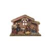 Crèche De Noël - Décoris - 30 Cm - Bois - 8 Santons - Scène De La Nativité