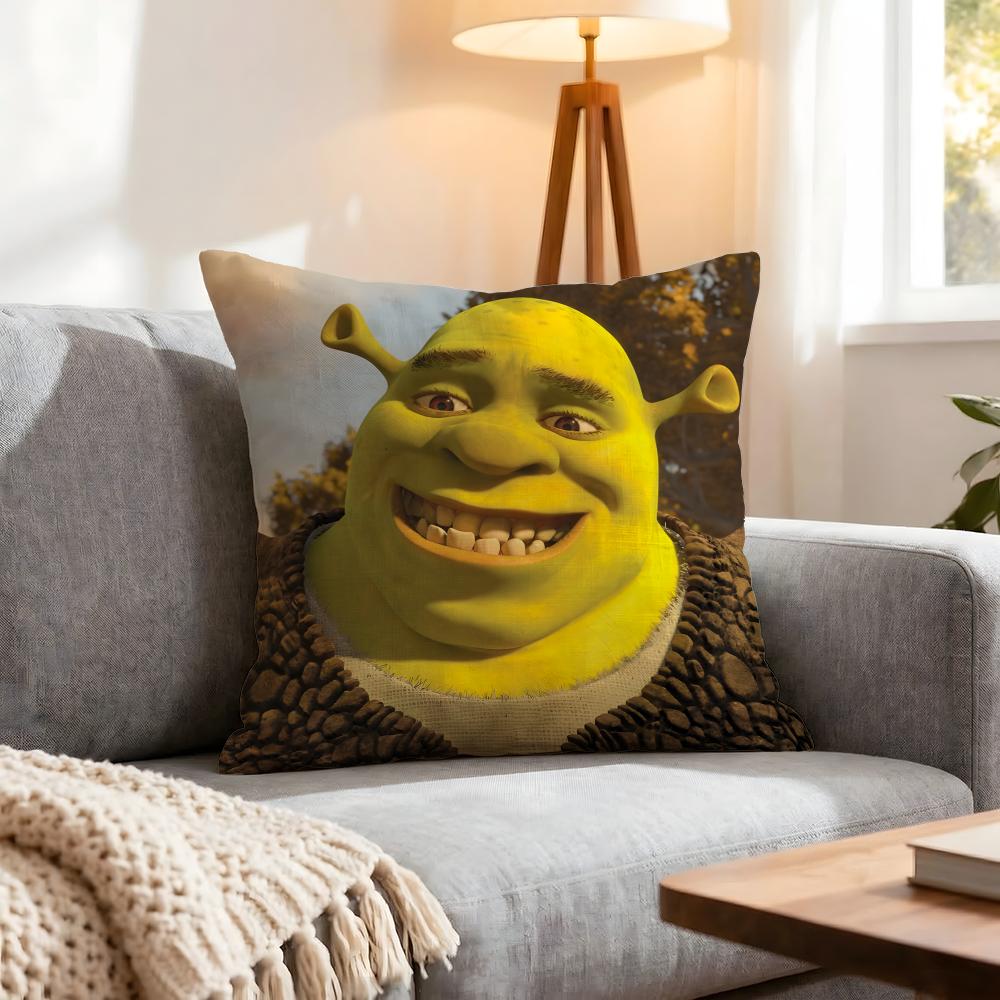 Cartoon Shrek Cushion Cover 1Pcs Decorative Covers Soft Cushion Case For Sofa Couch Decor 40X40 45X45 Pillowcases