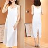 Sexy Women Satin Dress Summer  Strap Sleeveless Silk Dress Women Loose Long Dress Oversized Casual Dresses Robe Femme 14306
