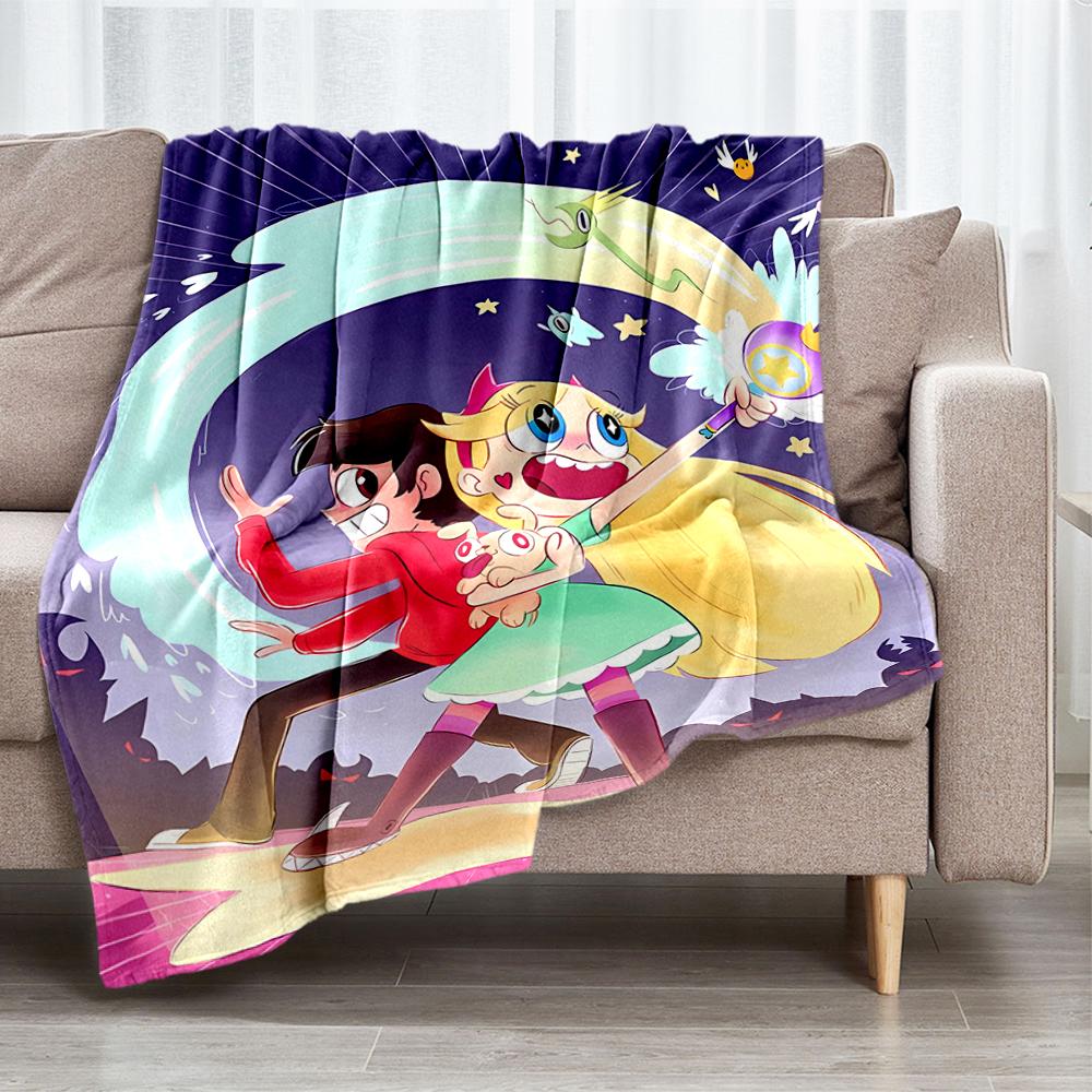 Star Butterfly Theme Printed Blanket - Perfect for Couch, Bed, Travel & Outdoor Use | Machine Washable, Cozy & Durable.