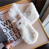 Thicken Warm Cross Scarves Faux Fur Neck Wrap Scarf Cute Shawl  Winter