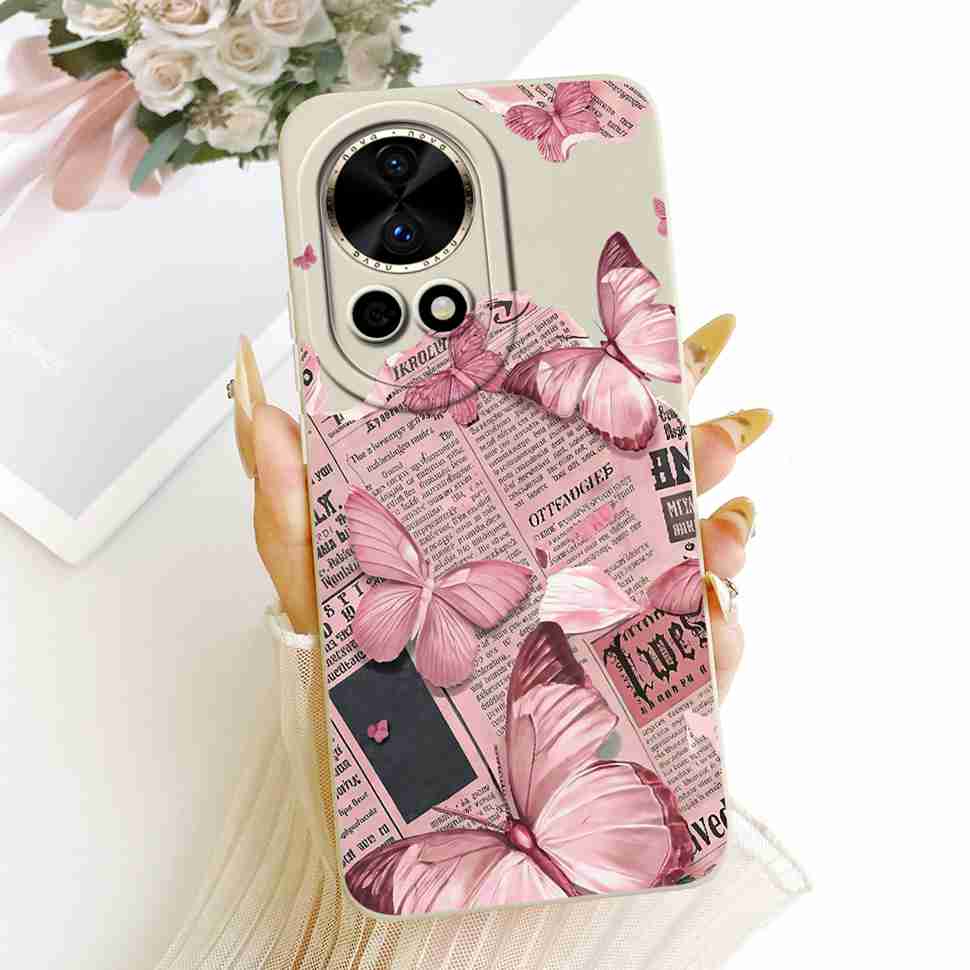 New For Huawei nova 12 5G BLK-AL00 Case Luxury Flower Butterfly Silicone Back Cover For Huawei Nova12 5G Phone Cases Bumper