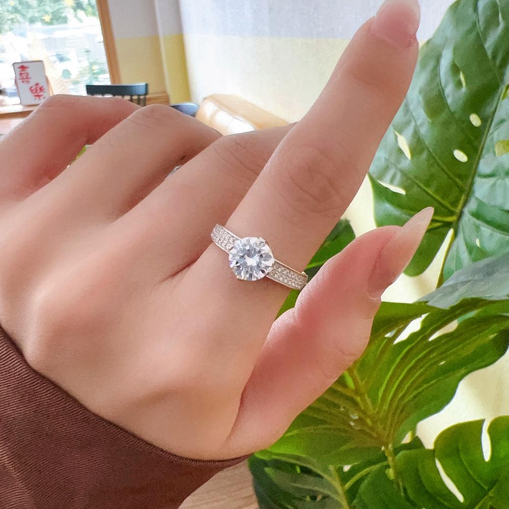 Vinregem Классическое кольцо из 100% стерлингового серебра 925 пробы с бриллиантами круглой огранки 7 мм 1,25 карата 3EX VVS1 D Цвет настоящий муассанит с бриллиантами 2 шт. Свадебные помолвочные украшения