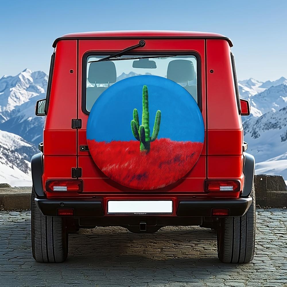 1pc, Vintage Western Cactus Tire Cover, Compatible With 14-17 Inch Sizes, Enhances The Wild Atmosphere, A Top-Notch Decorative P