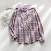 Spring And Autumn Hooded Sweater Breasted Casual Shirt Coat Female