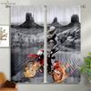 2 шт. Гоночный пустынный мотоцикл 3D печать Шторы Спальня Гостиная Кухня Декоративные шторы Машинная стирка