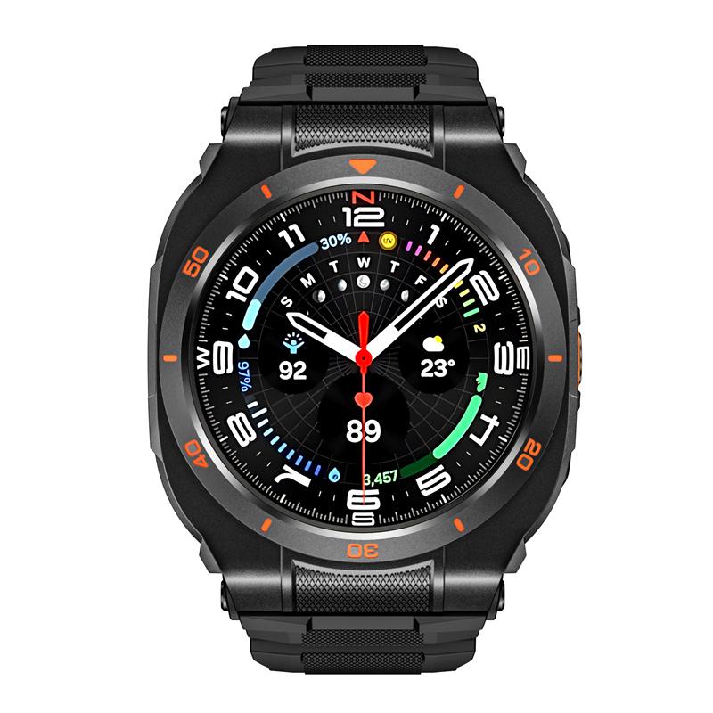 Металлический корпус+Ремешок для Samsung Galaxy Watch Ultra 47 мм Ремешок Силиконовый Дышащий Ремешок Запасной ремешок для Samsung Galaxy Ultra 2025/2024 Correa