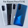 Для Xiaomi Poco F3 5G Стеклянная задняя крышка батарейного отсека Замена задней двери корпуса с объективом камеры