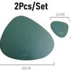 Tableware Pad Placemat Table Mat PU Leather Heat Insulation Non-Slip Simple Placemats Disc Coaster Placemat For Dining Table