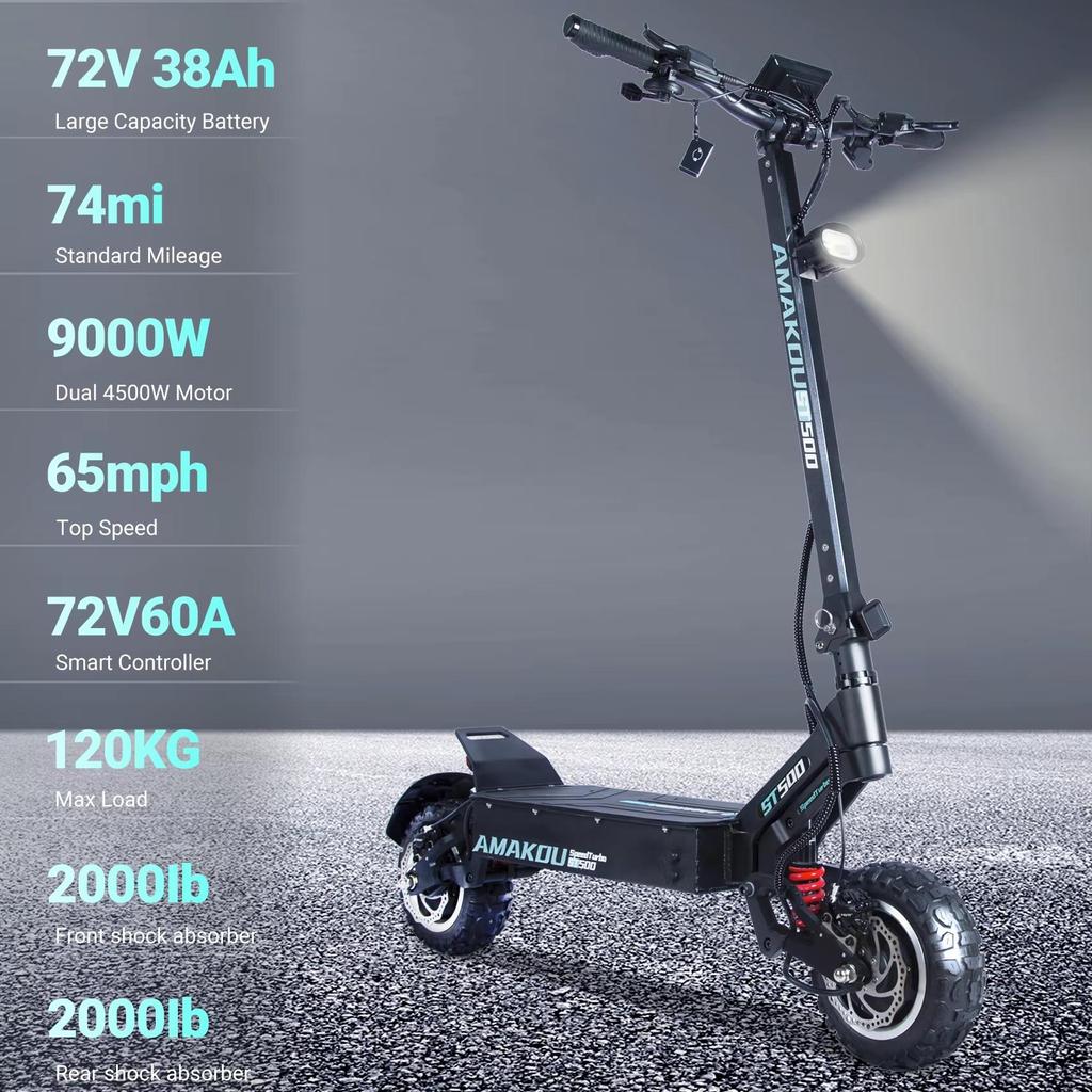 2026 Новый X7 9000 Вт Двухмоторный Складной Электросамокат, 72 В 40 Ач Литиевая Батарея, 11-дюймовое Колесо Взрослый Складной Электросамокат