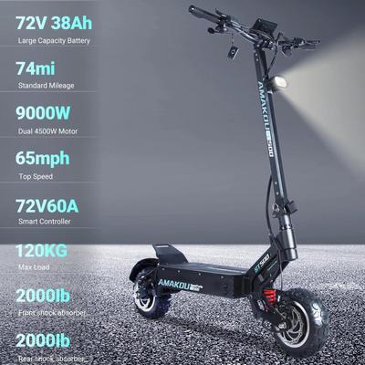 2026 новый X7 9000 Вт двойной мотор, 72 В 40 Ач литиевая батарея, 11-дюймовый складной электрический самокат для взрослых, склад EU