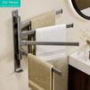 Bathroom Towel Rack Rotatable Towel Holder Rotatable Space Aluminium 1/2/3/4/5 Towel Bars Kitchen Shelf Hanger Wall Mounted MYY