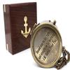 Second Star To The Right J| M| Barrie| Peter Pan Engraved Brass Compass with Wooden Case