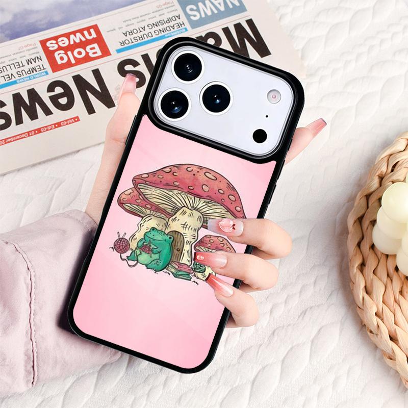 Чехол для телефона в стиле Cottagecore с лягушкой для iPhone 17 16e 15 14 13 12 11 Pro Max Air Mini Мягкая защитная крышка