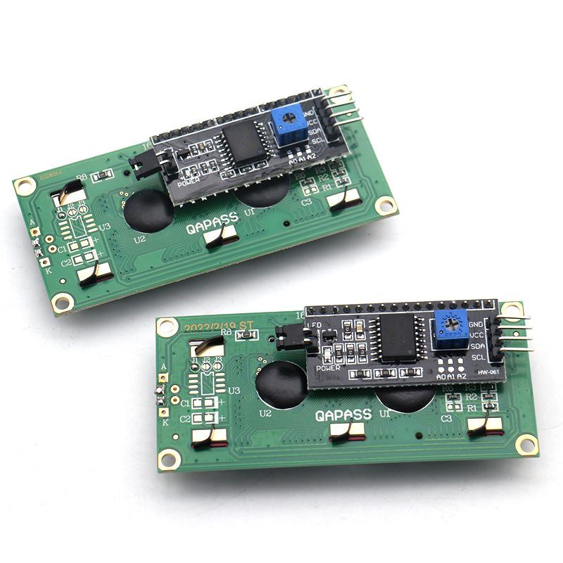 Blue-Yellow-Green I2C 1602 LCD Display Module with Rear Connector