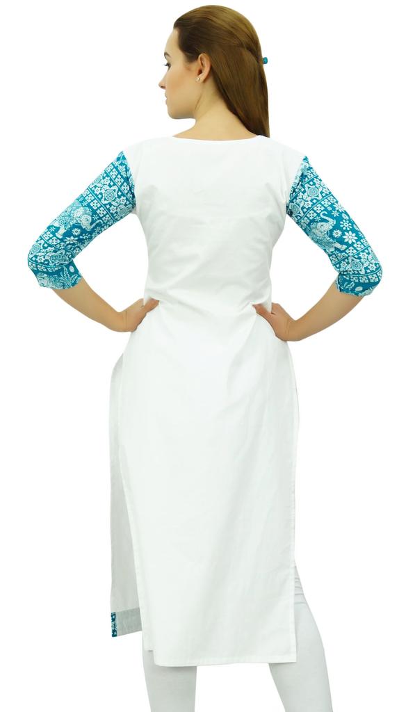 Phagun Женская хлопковая дизайнерская черная туника Kurta Ethnic с рукавами 3-4 Kurta-10