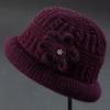 Warm Wool Knit Hat & Scarf Set for Middle-Aged & Elderly Ladies - Thickened Velvet for Autumn & Winter