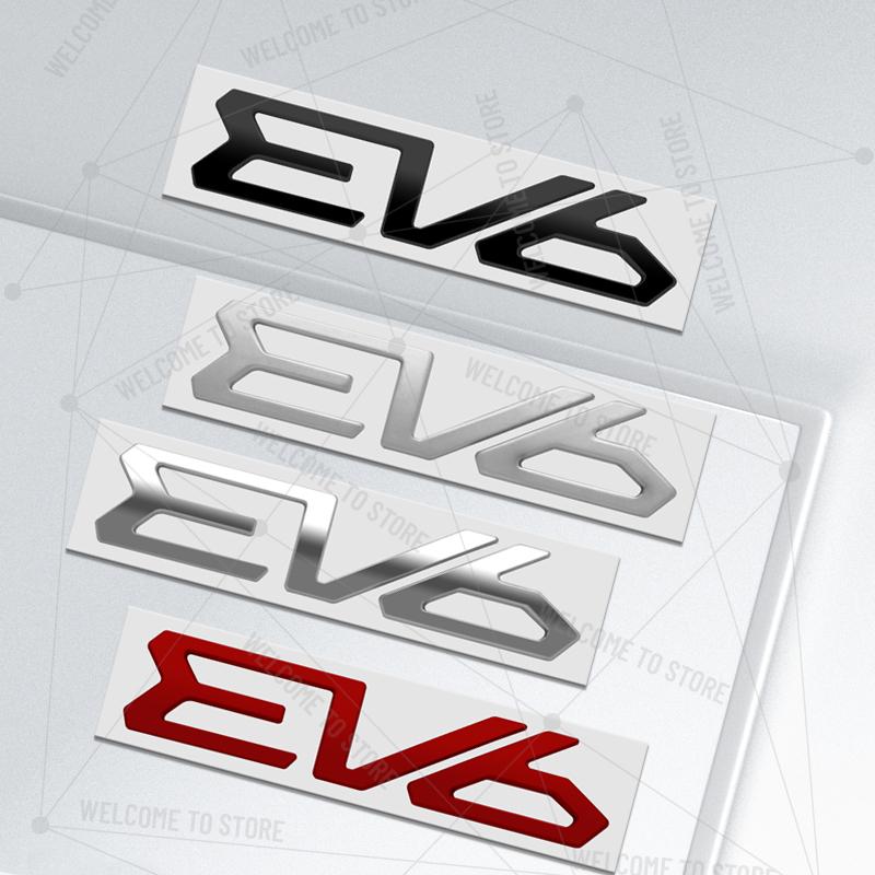 AANA1 Car Styling For KIA EV6 GT-Line EV Electric Logo Metal 3D Letter Rear Trunk Decals Emblem Badge Glossy Black Decor Accessories