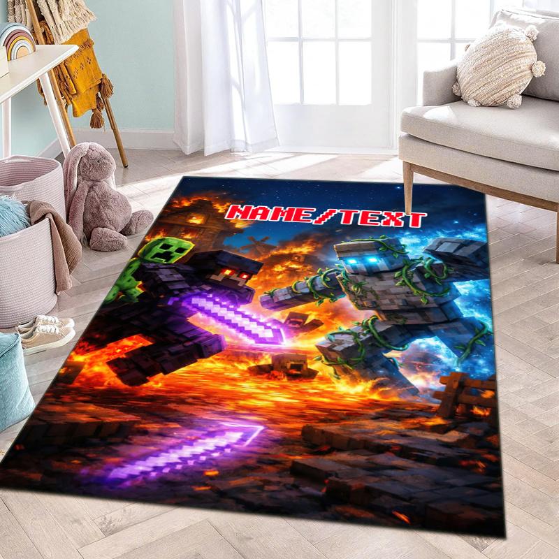 Custom name/text Minecraft Zombie Carpets Suitable Room Office Bedroom Door Mats Birthday Gifts Holiday Gifts Carpet Home Suitable Home Decor