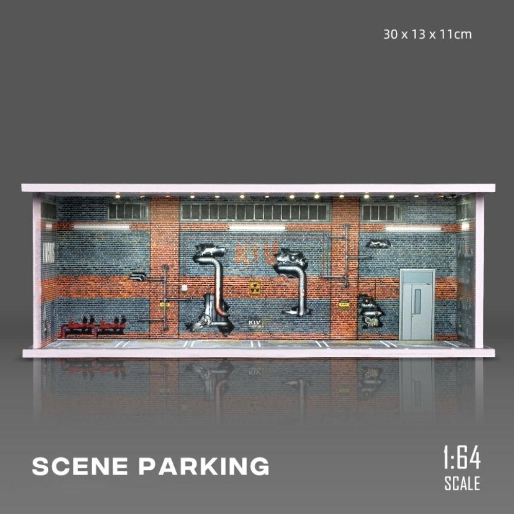 Simulation Parking Lot Model With Lights Car Model Display Box Garage Scene Model Boys Gift