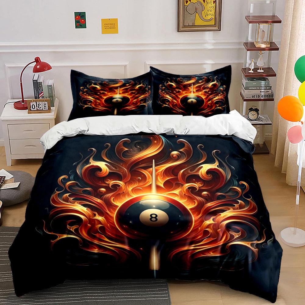 Fiery eight-ball design. Bedding sets Duvet cover sets Duvet covers Pillowcases(1 * Duvet Cover 2 * Pillowcases without duvet insert)