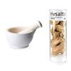White Stoneware Mortar and Pestle + Ginger Rhizome - 50 G