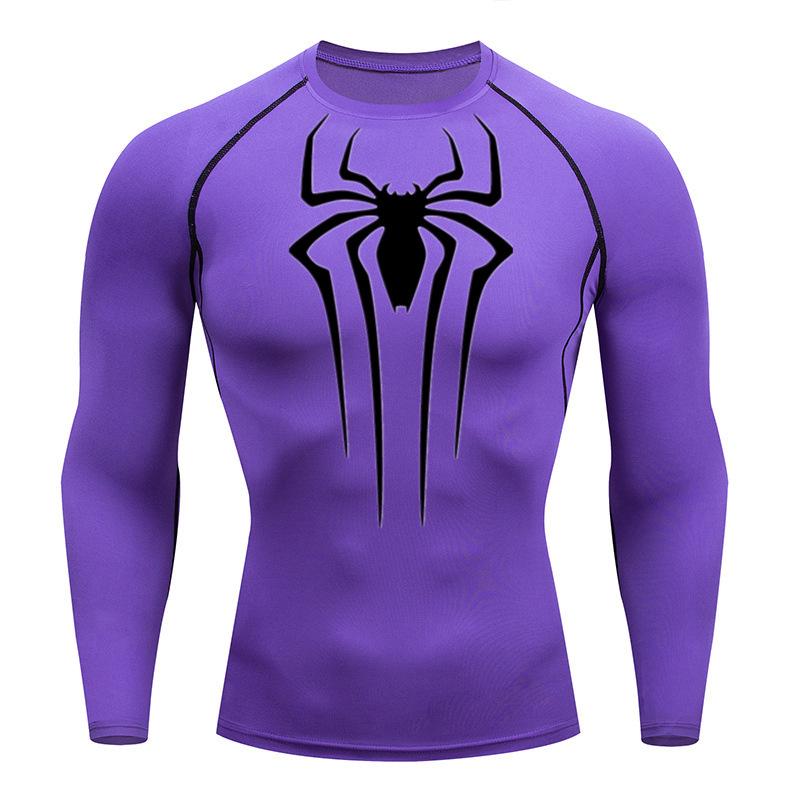 Мужская спортивная футболка с длинным рукавом, компрессионная, влагоотводящая