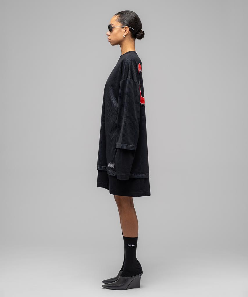 032Ssi (W) Game Layered Mesh Shirt Dress Black Black Game Layered Mesh Shirt Dress Black/ Black