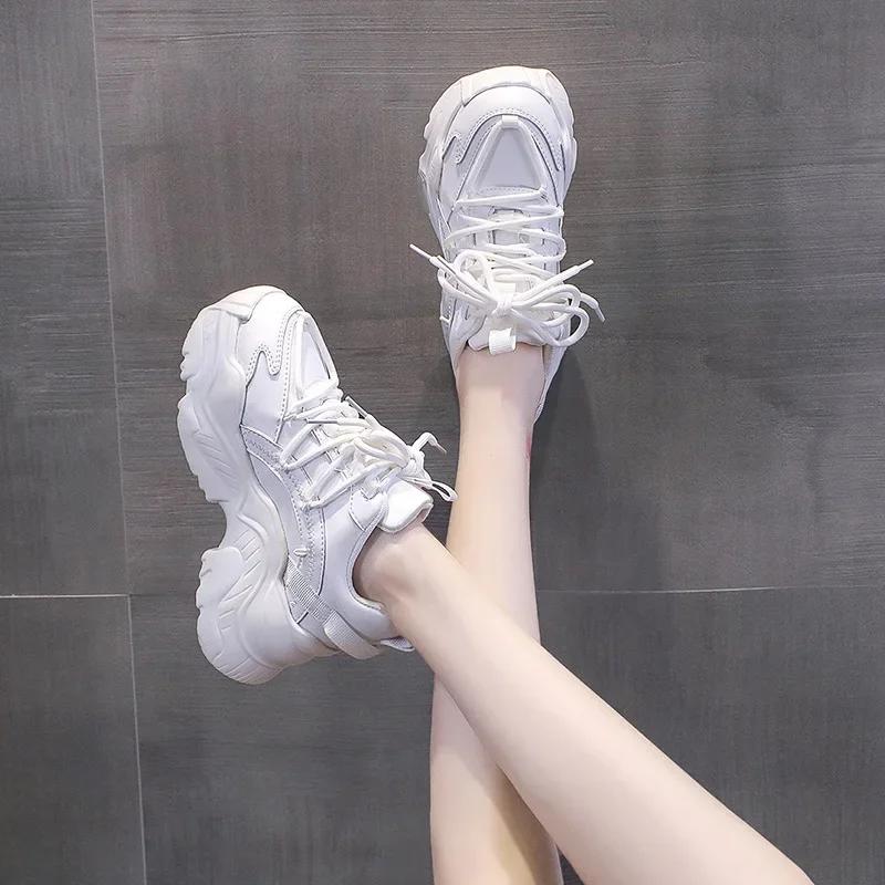 Женская обувь большого размера 41-43 летнее новое поступление супер горячие папины кроссовки для полных ног широкие полные толстая подошва дышащие спортивные кроссовки