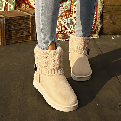 Женская обувь с круглым носком Зимние плоские плюшевые женские сноубутсы Тренд 2025 Новинка Модная обувь в продаже Горячие готические утепленные ботильоны