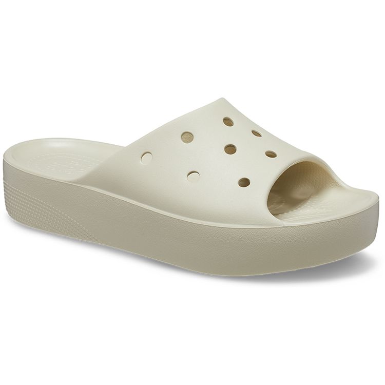 Crocs Женские кроссовки Classic Platform Slide Bone кремового цвета 208180-2Y2