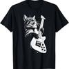 Rock Cat Playing Guitar - Funny Guitar Cat T-Shirt Couple Pure Cotton T-shirts T Shirts Anime Clothes T Shirt Men T Shirt