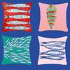 Colorful Sardine Lobster Crab Fish Ocean Pillowcase Toon Gift Cushion Cover Bedroom Home Sofa Chair Seat Decor Pillow Case