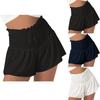 Women Casual Shorts Ruffle Elastic High Waist Comfy Summer Beach Pants