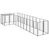 VidaXL Black Kennel 7.26 M² Steel Enclosure for Puppies Cage Dogs Outdoor 3082237