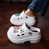 Fashion Chunky Platform Clogs for Women Fashion DIY Decor EVA Garden Sandals Woman Summer 2024 Thick Bottom Outdoor Beach Slides Shoes