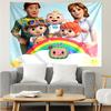 Cocomelon Print Tapestry, Backdrop, Easy Setup, Ideal for Bedroom, Office & Living Room, with Aesthetic Wall Hanging Decor.