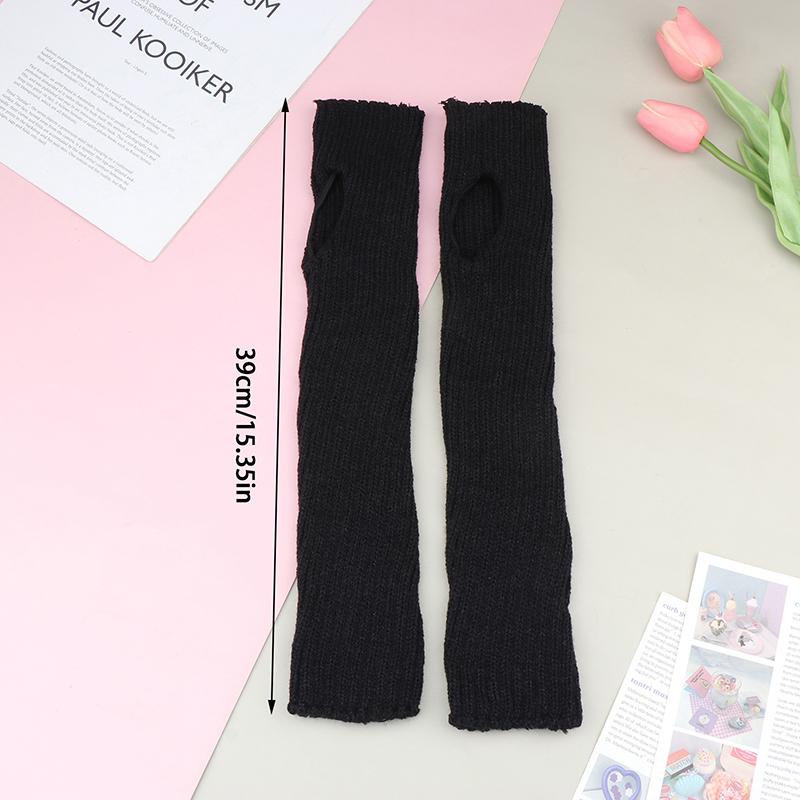 Y2K Winter Leg Warmers Fluffy Goth Accessories Gothic Lolita Knit Long Socks Women Legs Warmers Lady Sock Gothic Stylish Legging