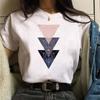 Maycaur 90s Mujaer Clothing Information T-shirt with Geometric Love Print Printed T-shirt for Women's Top