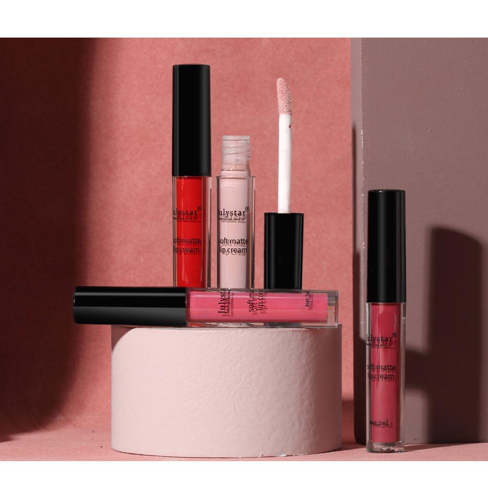 Julystar нелегко тускнеет и нелегко прилипает к чашке Матовая помада для губ Европейский и американский блеск для губ и щек двойного назначения