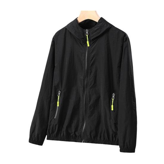 Защитная куртка от солнца Водонепроницаемая быстросохнущая ветровка с капюшоном Одежда для рыбалки и охоты Легкая куртка на молнии с боковыми карманами Весенне-осенняя куртка